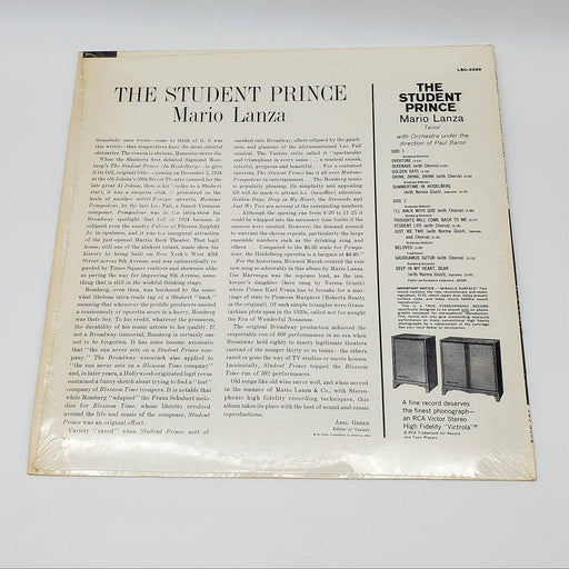 Mario Lanza The Student Prince LP Record RCA Victor Red Seal 1960 LSC-2339 2