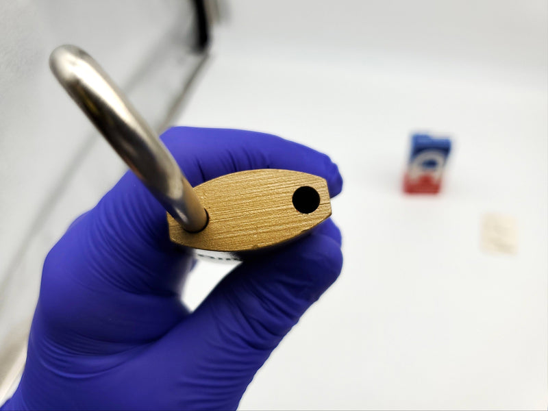 American Lock Padlock No 105 Solid Body 1.25" Shackle Brass Color USA Made NOS