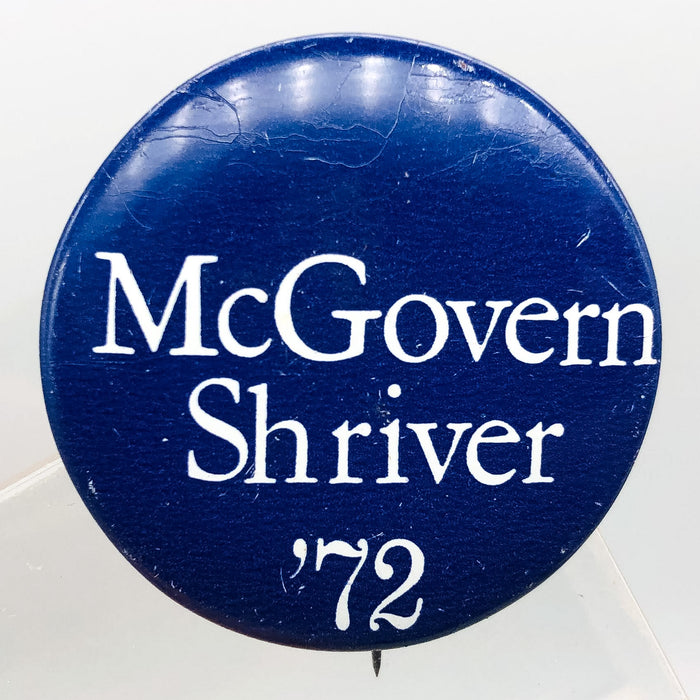 McGovern Shriver Political Button Pin 1.25" Presidential Campaign 1972 Blue 5