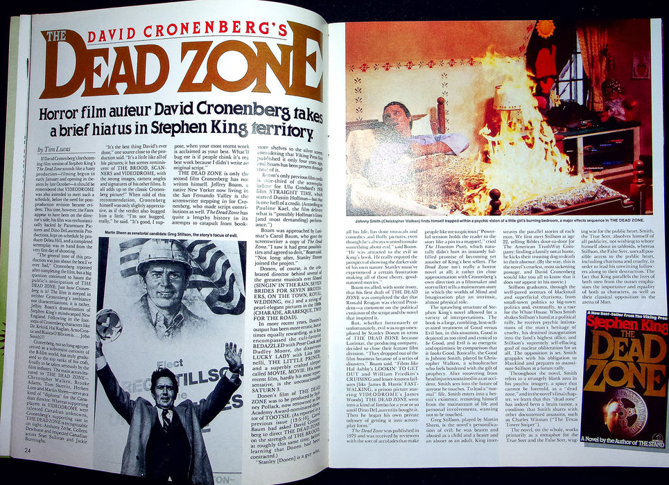 Cinefantastique Magazine Dec-Jan 1983-1984 The Dead Zone David Cronenbergs Cujo