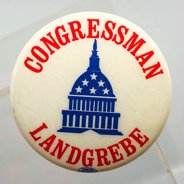 Landgrebe Congressman Button 1" Pin Earl Republican Nixon Defender Watergate A