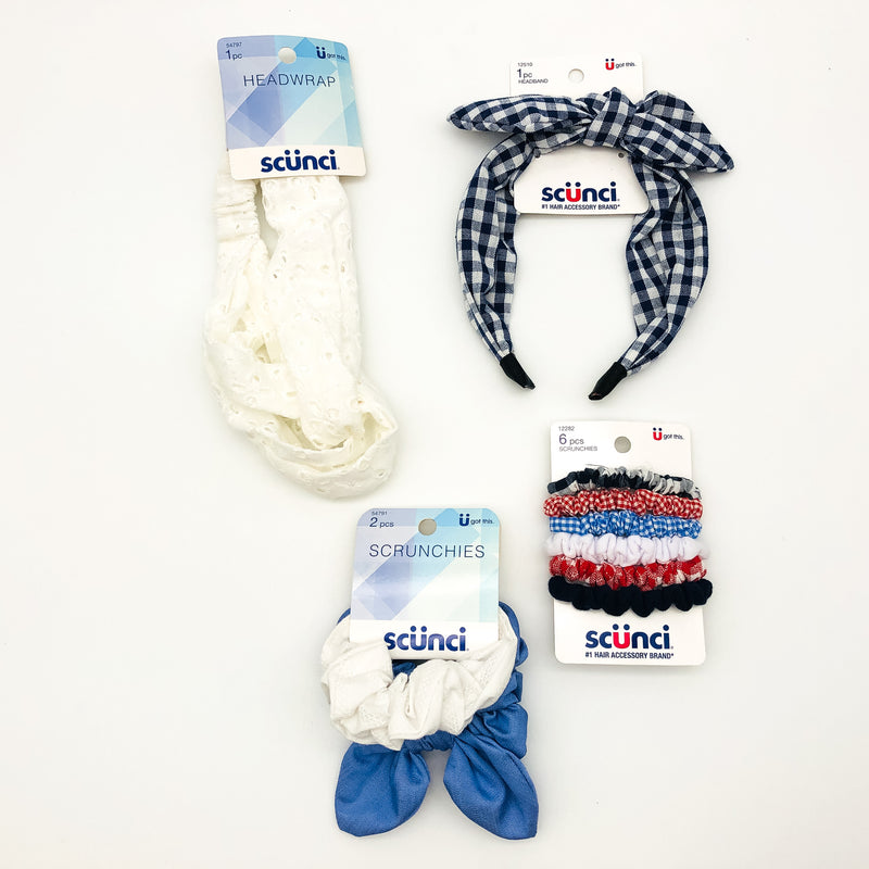 10-Piece Scunci Scrunchies Hair Ties Headbands Headwraps Light Summer Colors