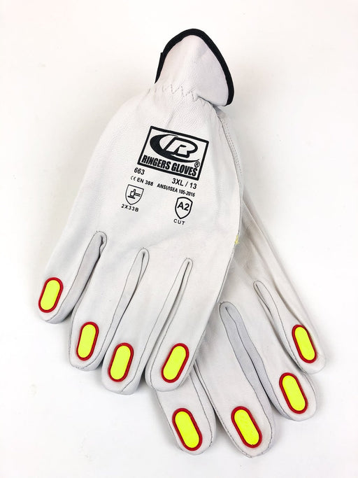 Ringers Gloves 663 R-HIDE DRIVER Work Gloves Leather Cut Resistant A2 3XL 2pr 2