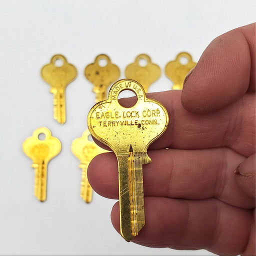 10x Eagle Lock Co Key Blanks 11945BS Brass USA Made Vintage NOS 2