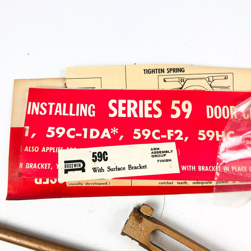 Corbin Russwin 59C Door Closer Arm With Surface Bracket 9F53 Forearm Bronze NOS