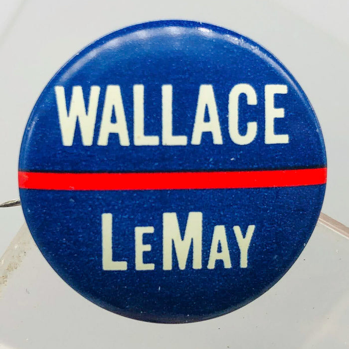 George Wallace Curtis LeMay Button Pin .875" Presidential Campaign Vintage 4