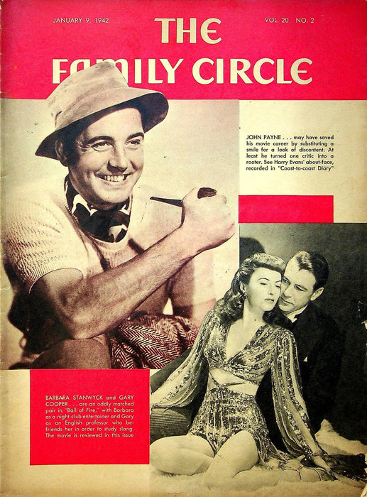 The Family Circle Magazine January 9 1942 John Payne, Barbara Stanwyck 1