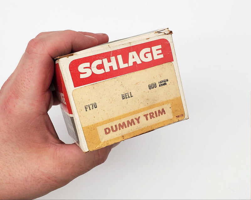 Schlage Dummy Door Knob Antique Brass 609 Bell F170 NOS