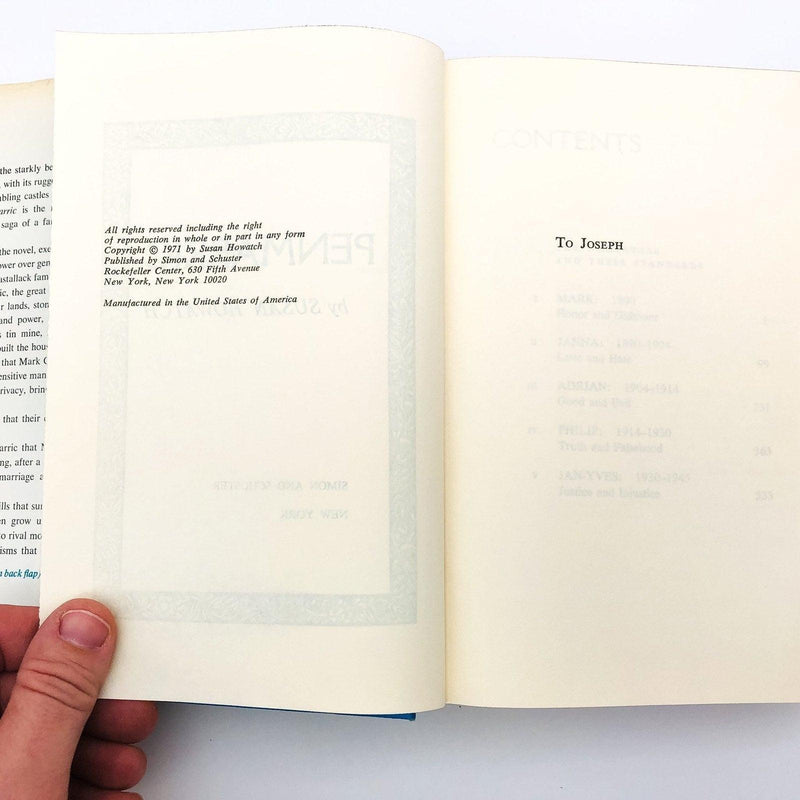 Penmarric Hardcover Susan Howatch 1971 Family Division Infidelity Offspring 9