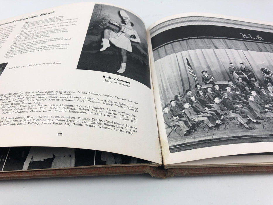 1951-1952 Hopewell-Loudon School Bascom Ohio Year Book Scarlet & Gray Vintage 10