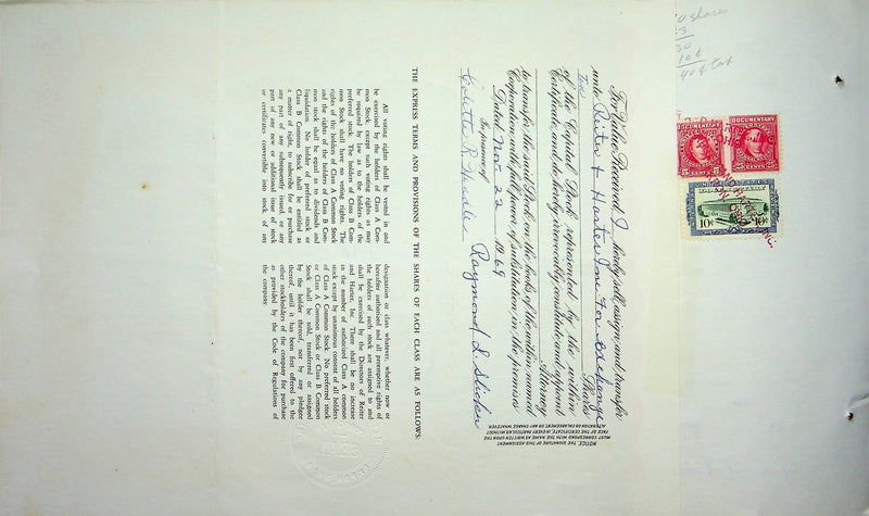 Reiter Dairy Company Stock Certificate Bond Scripophilly Akron Ohio 1966 No 302