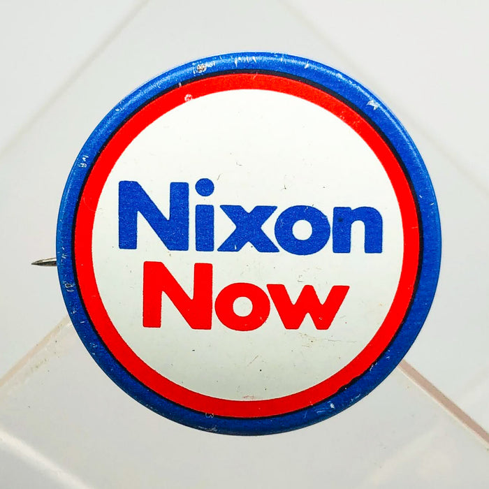 Richard Nixon Now Button Pin 1" Presidential Campaign Politics COADCO Vintage 2