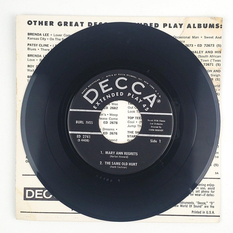 Burl Ives The Same Old Hurt / Curry Road Record 45 RPM EP ED 2741 Decca 3