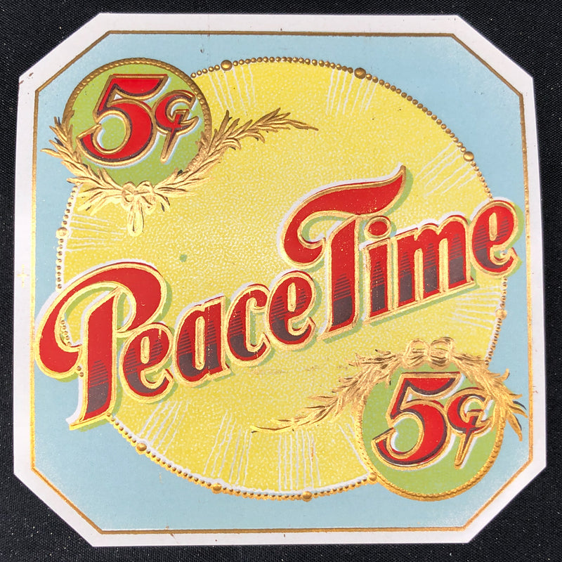 Peace Time Cigar Label Box Wrapper Original Embossed Unused Vintage