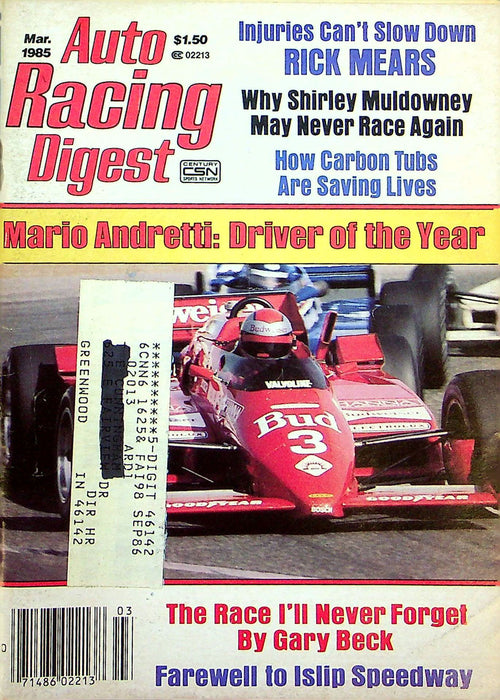 Auto Racing Digest Magazine Mar 1985 Mario Andretti Shirley Muldowney Rick Mears