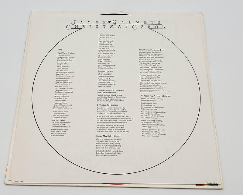James Galway Christmas Carol 33 RPM LP Record RCA 1986 HRC1-5888 5