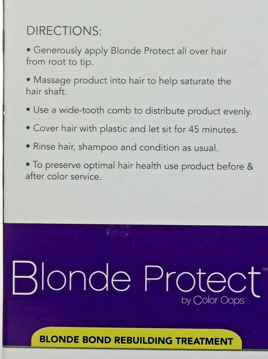 6x Color Oops Blonde Protect Bond Rebuilding Treatment Bleached Highlighted Hair