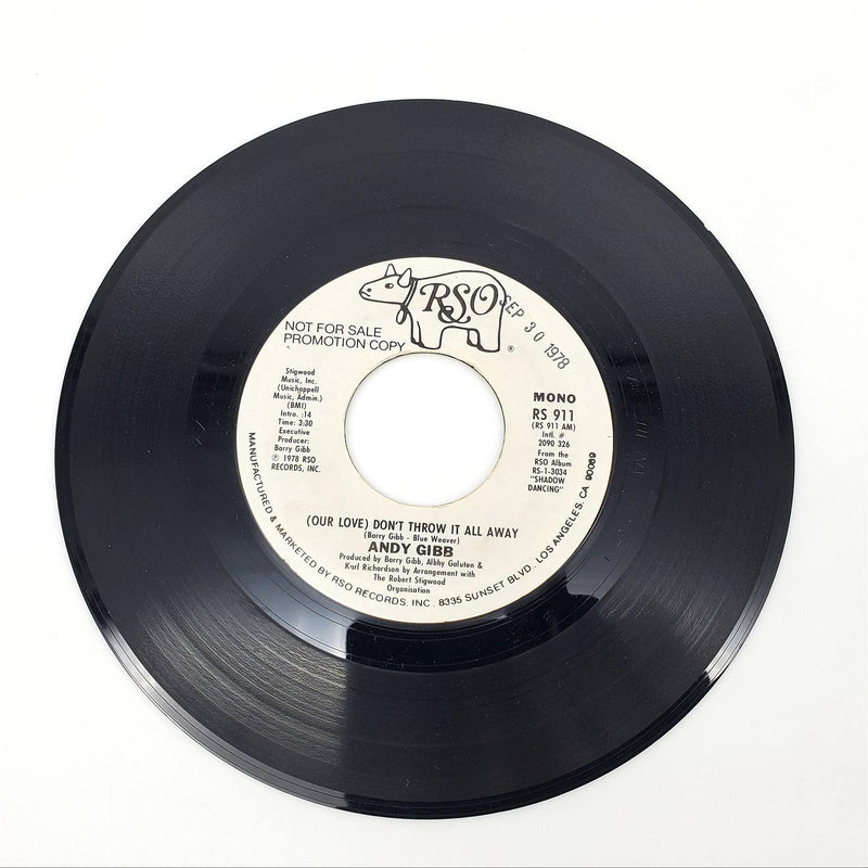 Andy Gibb Our Love Don't Throw It All Away Single Record RSO 1978 PROMO 1