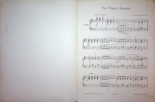 Sheet Music The Pixies Carnival Arthur L Brown 1906 Pianoforte Gavotte 2