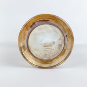 Large Art Glass Gold Copper Speckled Pillar Candle Vase 8" 8