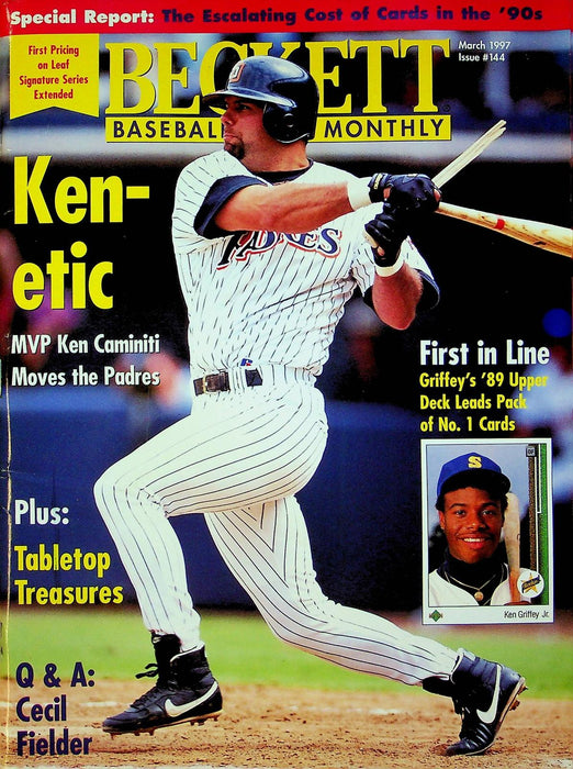 Beckett Baseball Magazine Mar 1997 # 144 Juan Gonzalez Rangers Ken Caminiti WEAR 1