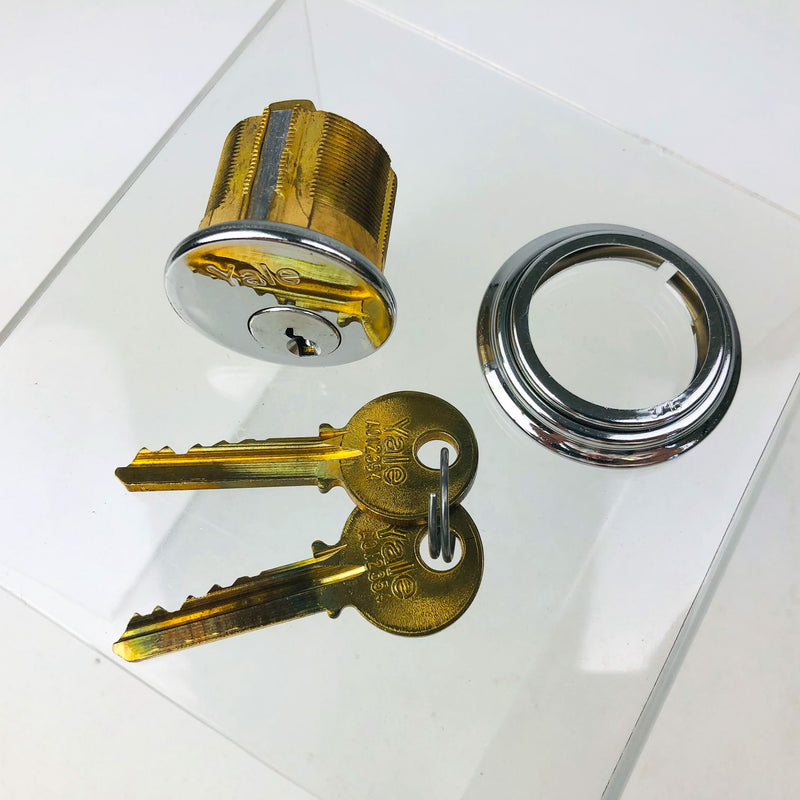 Yale Mortise Cylinder 1152 1-1/8" US26 Bright Chrome 6 Pin New Old Stock NOS