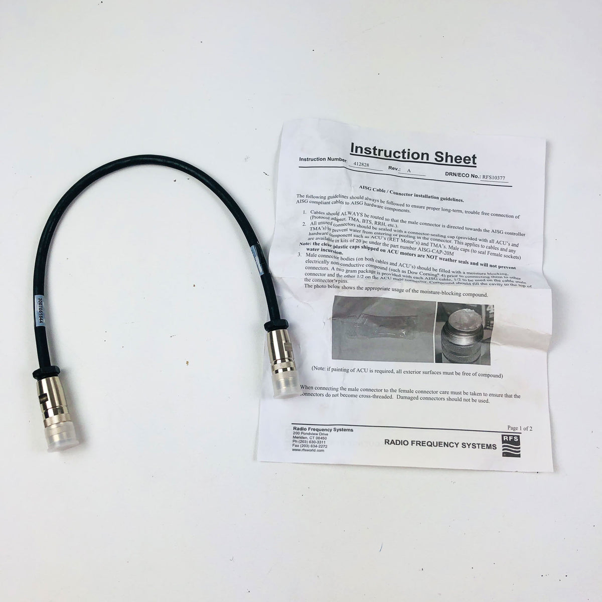 RFS CA005-7 AISG 2.0 Cable Male To Female New Old Stock Radio Frequenc ...