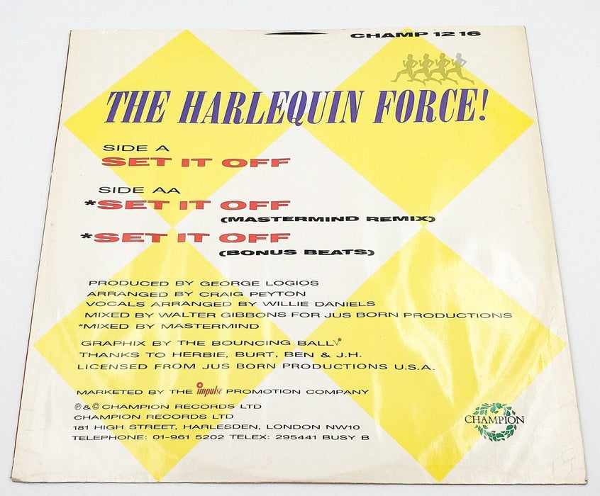 Harlequin Four's Set It Off 45 RPM Single Record Champion 1986 UK Import 2