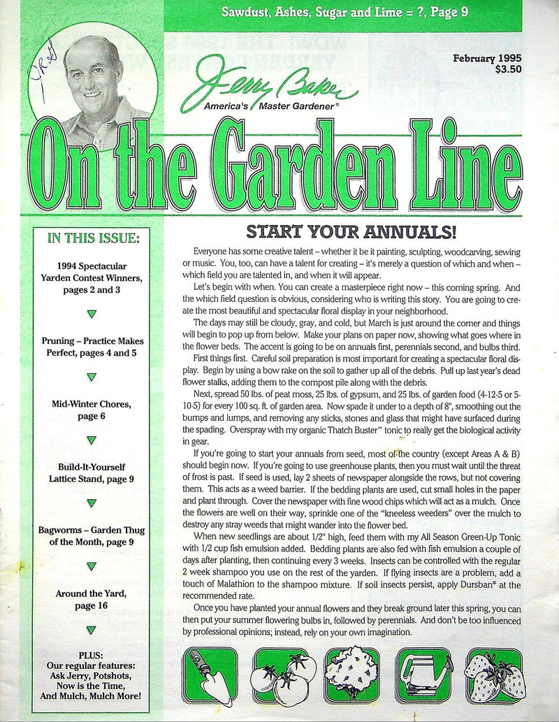 On The Garden Line Magazine February 1995 Pruning Practices, DIY Lattice Stand