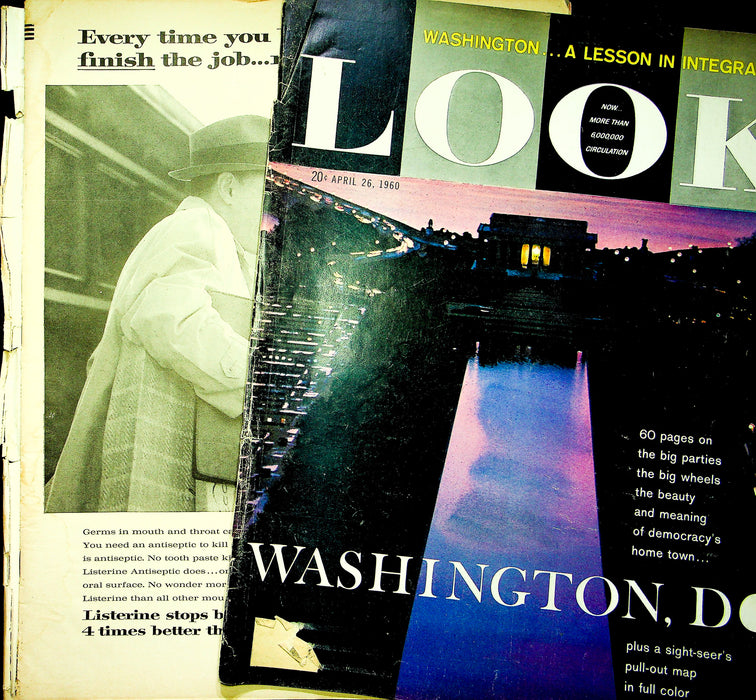 Look Magazine April 26 1960 Washington DC 60 Pages Sight Seers Pull-Out Map 7
