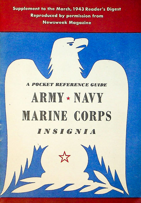 Pocket Reference Guide Booklet Army Navy Marine Corps Insignia 6" x 4.5" 1943