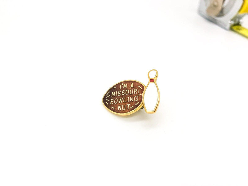 Vintage Bowling Pin Pinback I'm A Missouri Bowling Nut Gift Souvenir Enamel 4