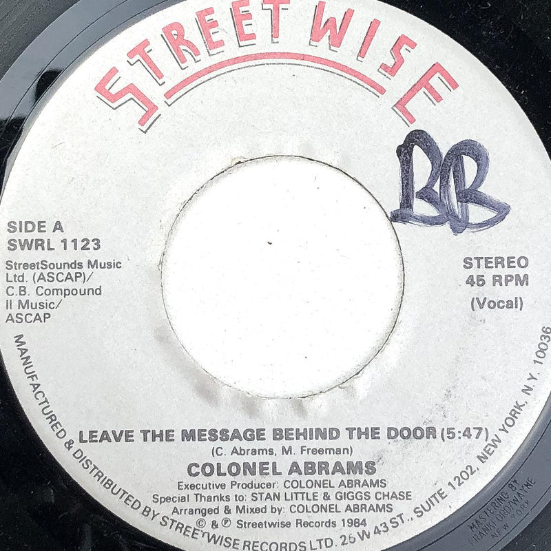 Colonel Abrams Leave the Message Behind the Door + Instrumental 45 RPM 7" Single 1