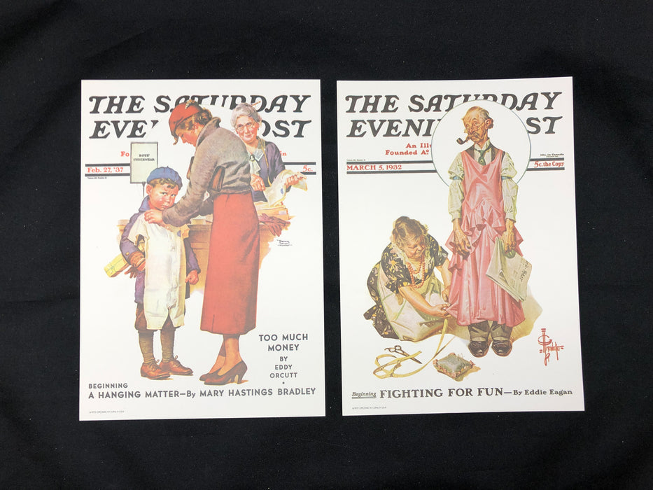 Saturday Evening Post Lithograph Prints 1930s Magazine Cover 5x7 Orig Envelope