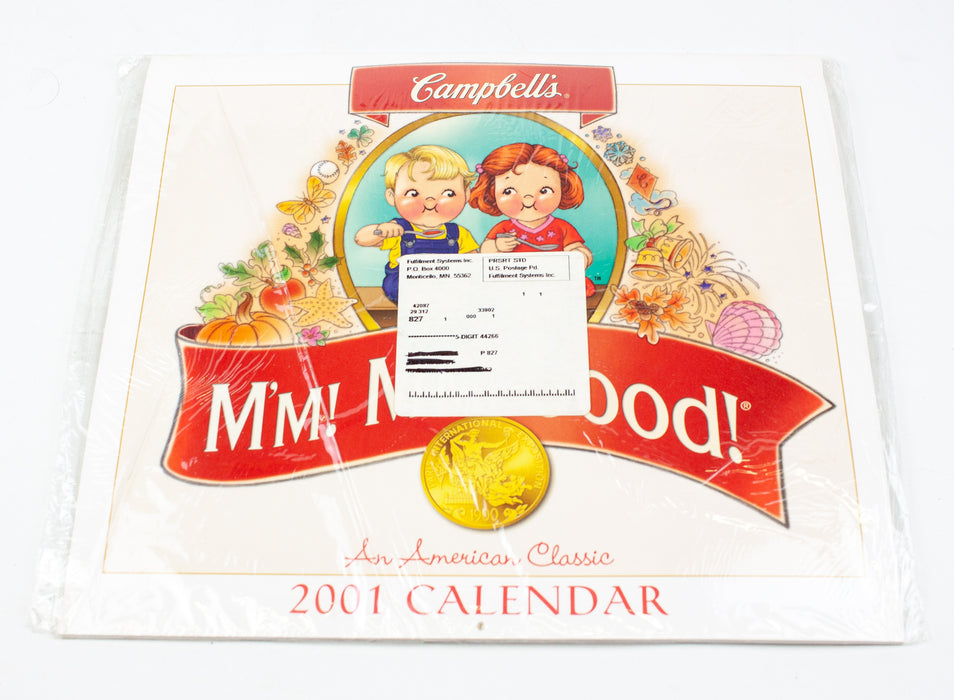 2001 Campbell's Tomato Soup Wall Calendar "M'm! M'm! Good!" - 12"x11" | NEW