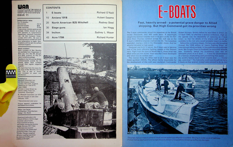 War Monthly Magazine Feb 1975 #11 Amiens 1918 Ludendorff Germany E-Boats Inchon 3