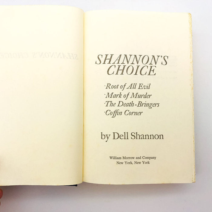 Shannon's Choice Hardcover Dell Shannon 1966 Root Of All Evil Coffin Corner BCE 8