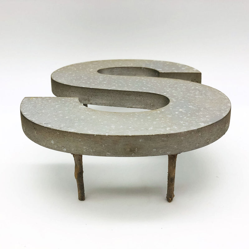 Cast Aluminum Letter S 8" Sign Spanjer Bro Chicago Brushed Architectural Salvage