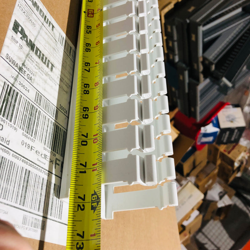 10-Pc Panduit H3X3WH6 Panduct Solid Hinged Wiring Duct Wall 6 Foot Sections