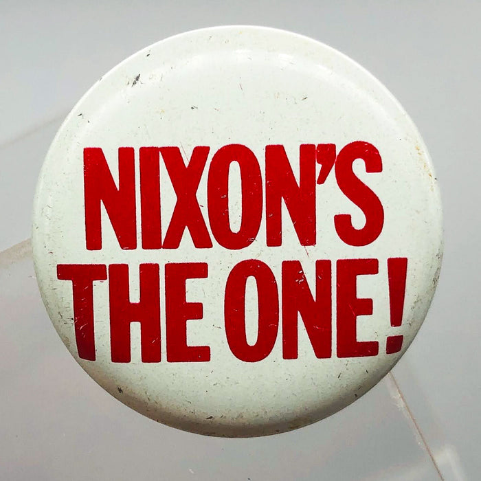 Nixon's The One Button 1" Pinback Presidential Political Campaign Red White 5