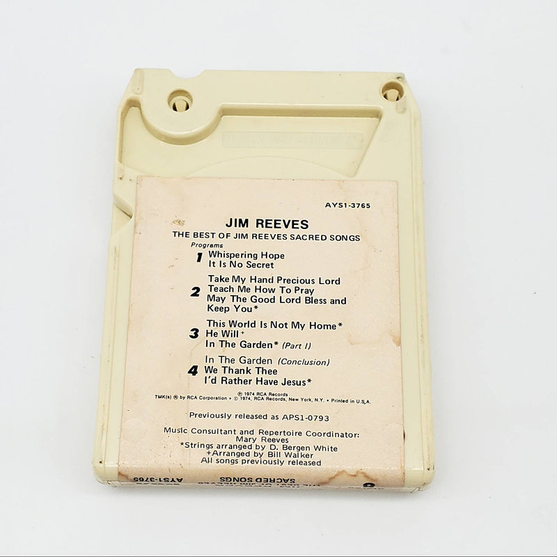 The Best Of Jim Reeves Sacred Songs 8-Track Tape Album RCA