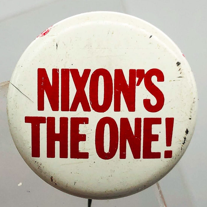 Nixon's The One Button 1" Pinback Presidential Political Campaign Red White 2