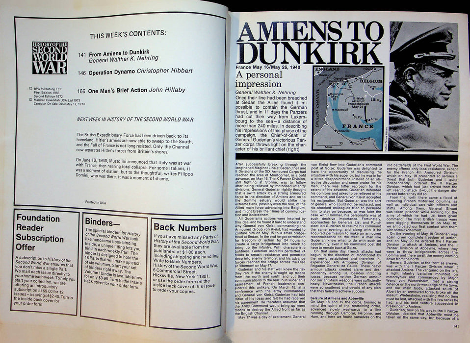 History Second World War Magazine 1973 Part 6 From Amiens to Dunkirk Op Dynamo 3