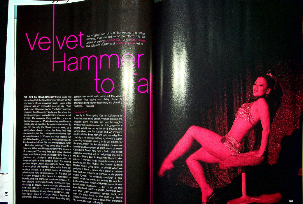 Juxtapoz Magazine May-June 2004 Velvet Hammer Burlesque Valentina Violette Iggy