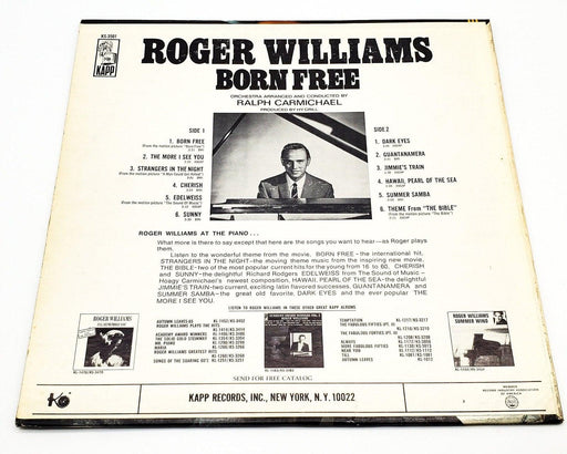 Roger Williams Born Free 33 RPM LP Record Kapp Records 1966 KS 3501 2