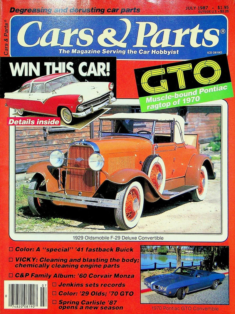 Cars & Parts Magazine July 1987 Vol 30 No 7 GTO Pontiac Ragtop Of 1970