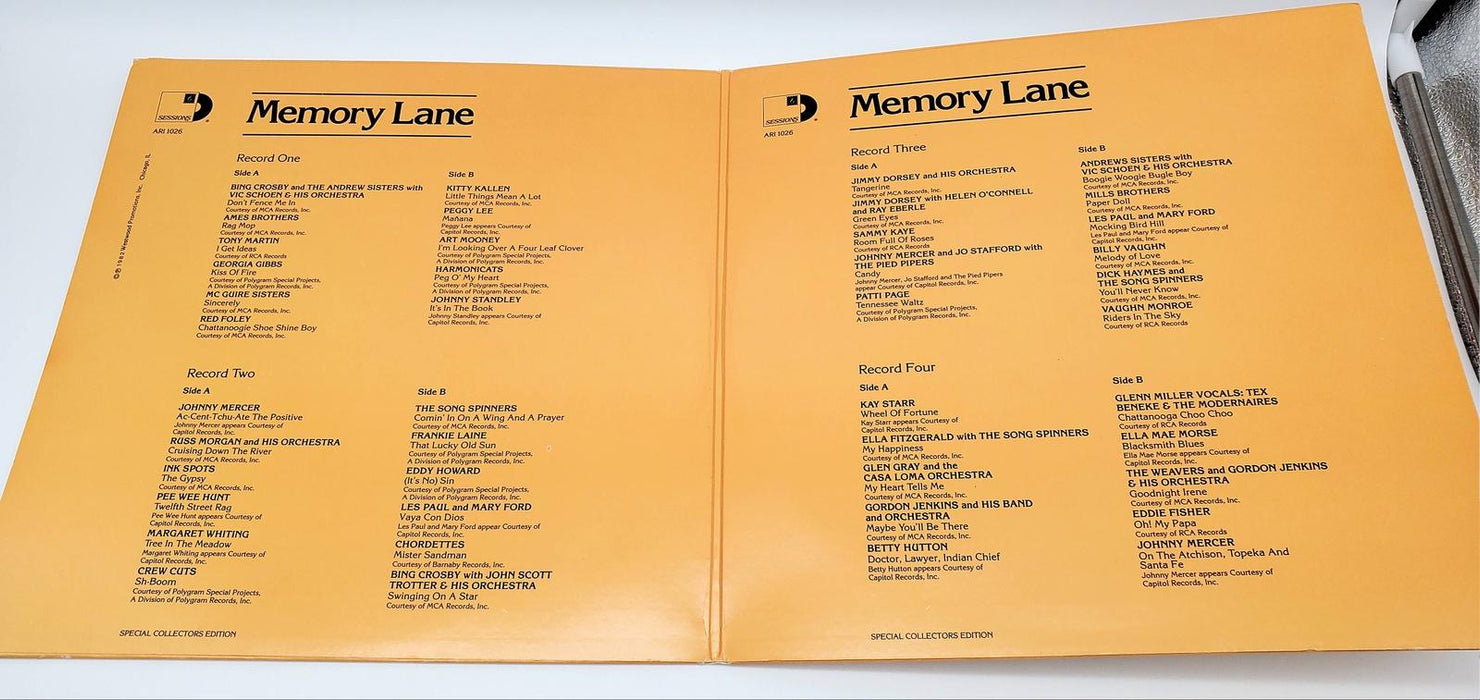 Memory Lane 4LP Record Sessions 1982 Ken Starr, Sammy Kaye Frankie Laine & More 3