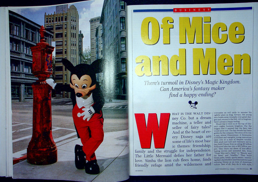 Newsweek Magazine September 5 1994 Walt Disney Magic Kingdom Cubans Castro