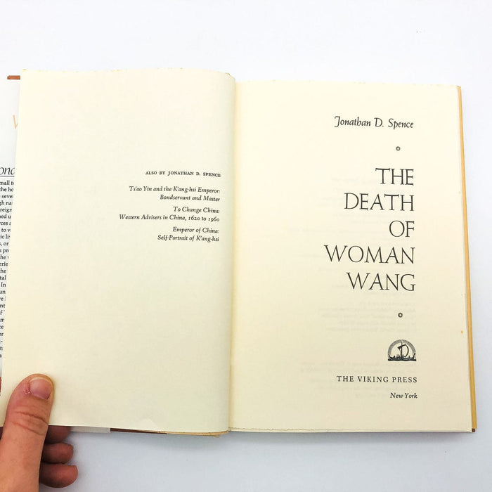 The Death Of Woman Wang Hardcover Jonathan D Spence 1978 Runaway Wives Chinese 7