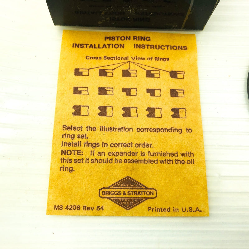 Briggs and Stratton 393838 030 Piston Ring Set Genuine OEM New Old Stock NOS 4
